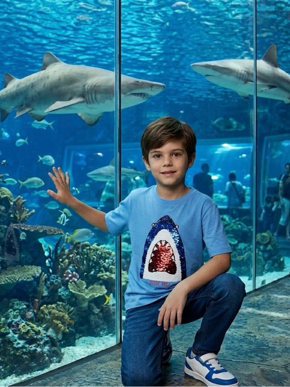 Kids Interactive REVERSIBLE Shark Sequin T-Shirt
